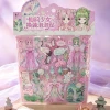 National trend fairy charm girl decoration dress-up puzzle stickers Double-layer lotus belt bow dress-up toy bubble stickers Specification image